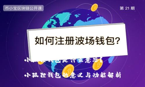 小狐狸钱包是什么意思？

小狐狸钱包的意义与功能解析